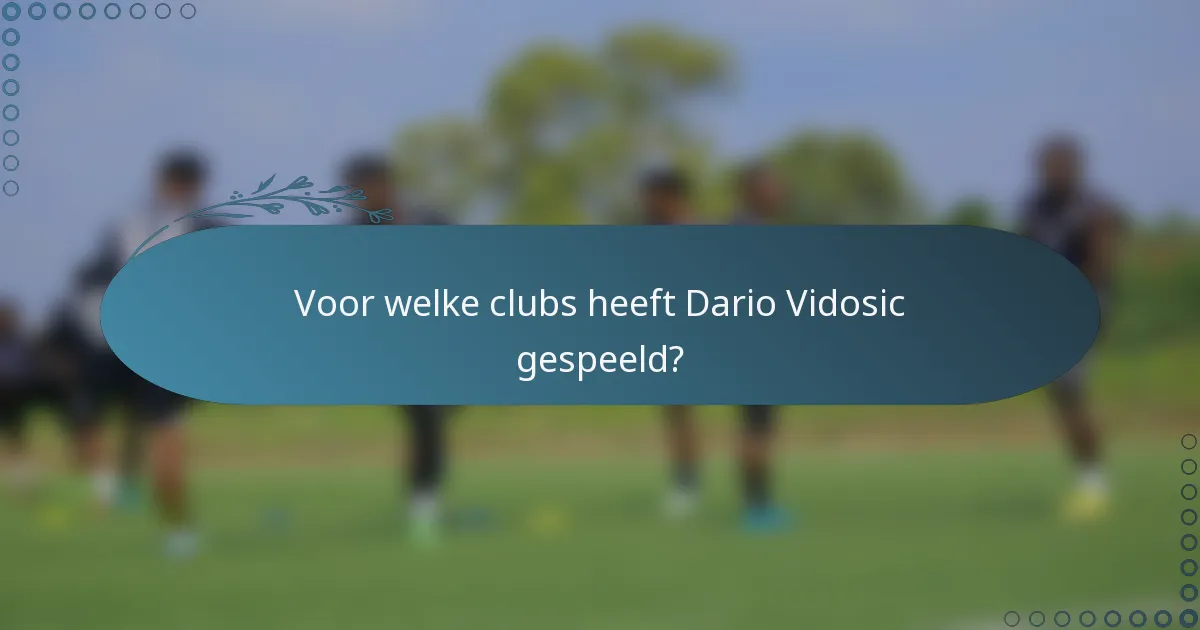 Voor welke clubs heeft Dario Vidosic gespeeld?